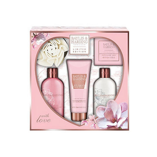 Baylis And Harding Limited Edition Pink Magnolia And Pear Blossom Set 5 Pieces 2018 Jag Couture London - New York