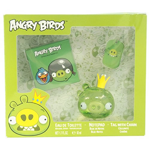Angry Birds Pig Eau De Toilette Spray 50ml Set 3 Pieces Jag Couture London - New York