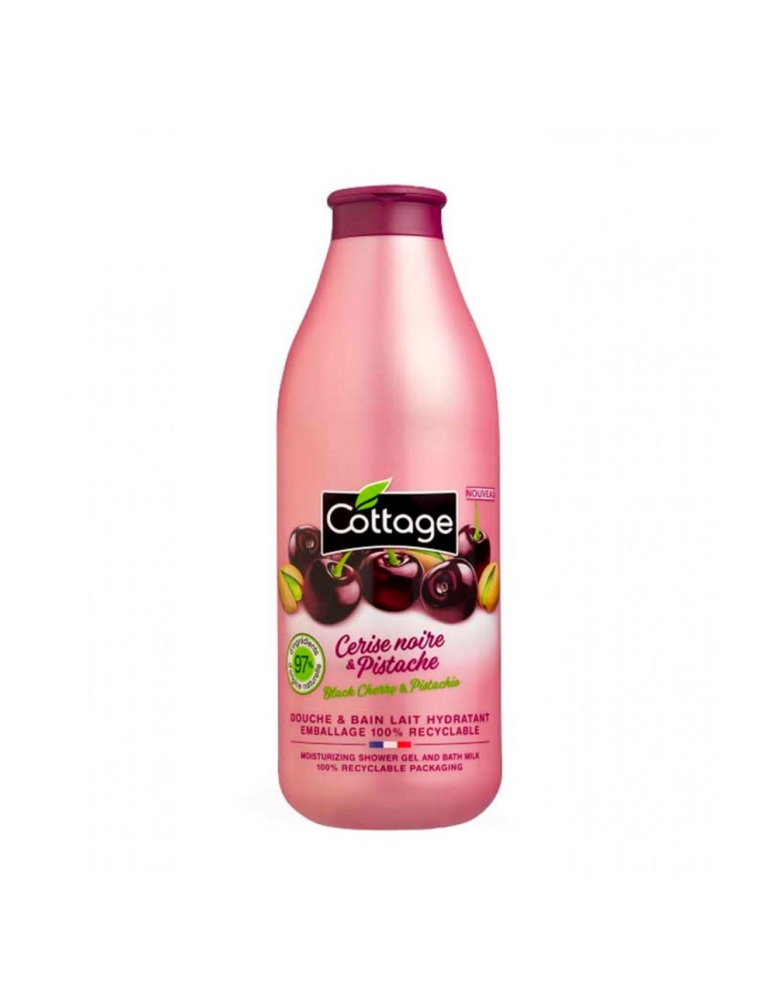 Cottage Hidratante Gel De Ducha Cremoso Cereza Negra y Pistacho 750ml Jag Couture London - New York