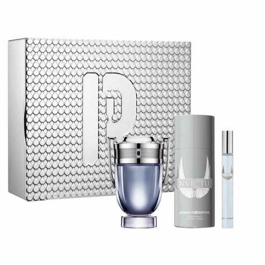 Paco Rabanne Invictus Eau De Toilette Spray 100ml Set 3 Pieces Jag Couture London - New York