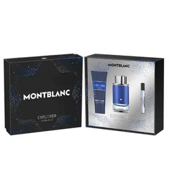 Montblanc Explorer Ultra Blue Eau De Perfume Spray 100ml Set 3 Pieces Jag Couture London - New York