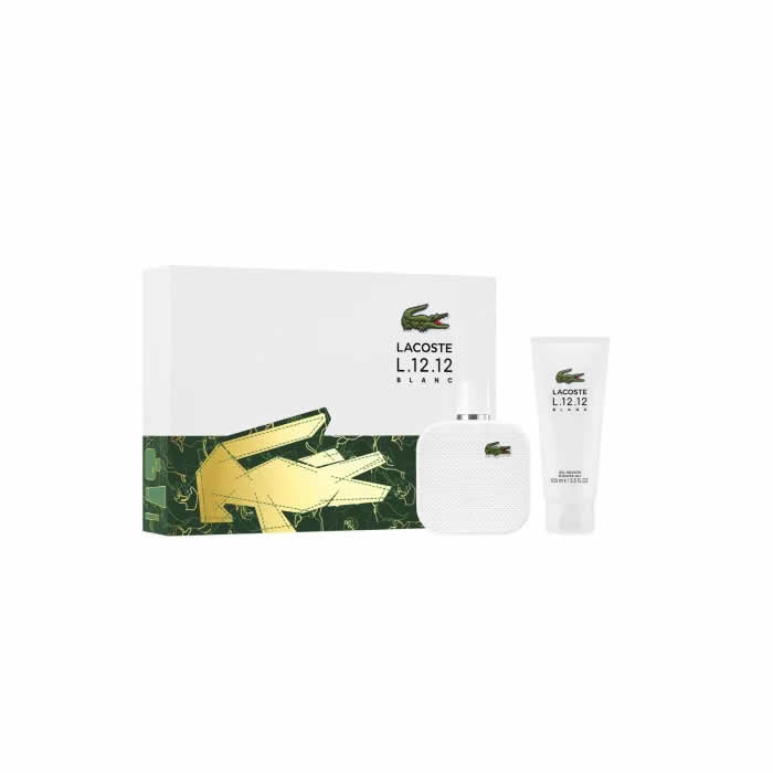 Lacoste L.12.12 Blanc Men Eau De Toilette Spray 100ml Set 2 Pieces Jag Couture London - New York