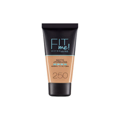 Maybelline Fit Me Matte Poreless Foundation 250 Sun Beige Jag Couture London - New York