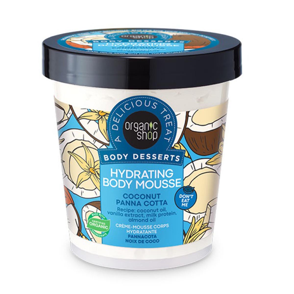 Organic Shop Hydrating Espuma Corporal Coconut y Pannacotta 450ml Jag Couture London - New York