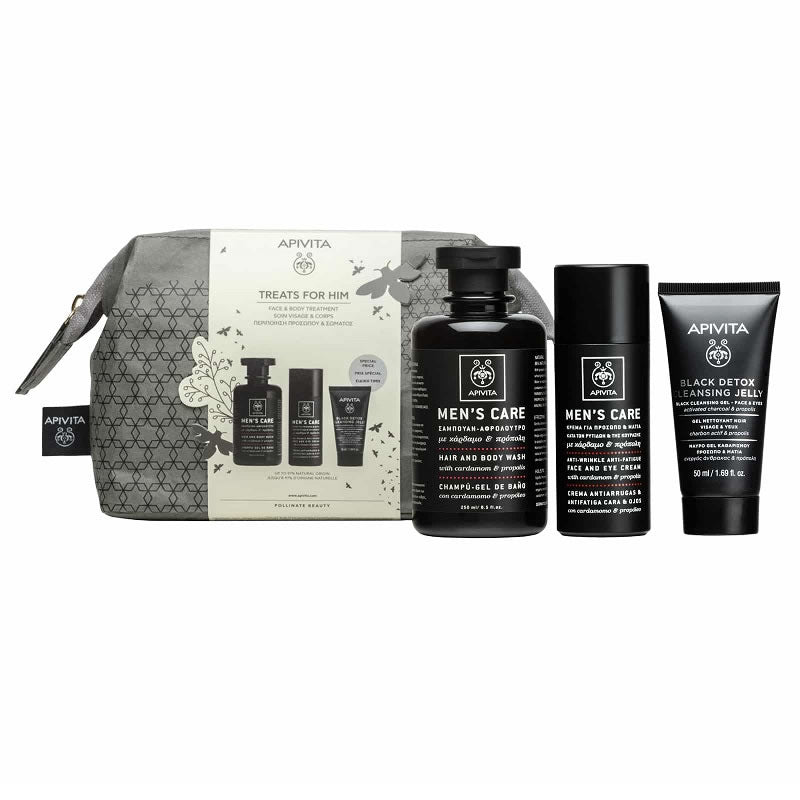 Apivita Men's Face and Body Care Set 3 Pieces Jag Couture London - New York
