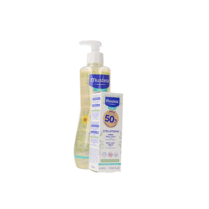 Mustela Stelatopia Bath Oil 500ml Set of 2 Pieces Jag Couture London - New York