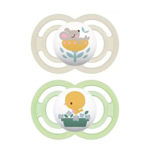 Mam Perfect +6M Silicone Pacifier Yellow/Green 2 Units Jag Couture London - New York