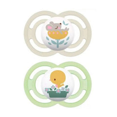 Mam Perfect +6M Silicone Pacifier Yellow/Green 2 Units Jag Couture London - New York