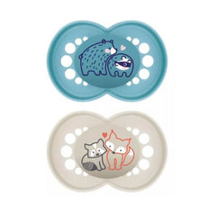 Mam Original Pure Silicone Pacifier +6Months Blue/Beige 2Units