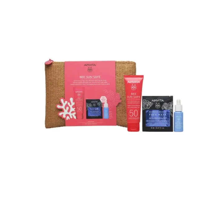 Jag Couture London - New York Apivita Bee Sun Safe Anti-Spot & Anti-Age Defense Face Cream SPF50 50ml Set 4 Pieces