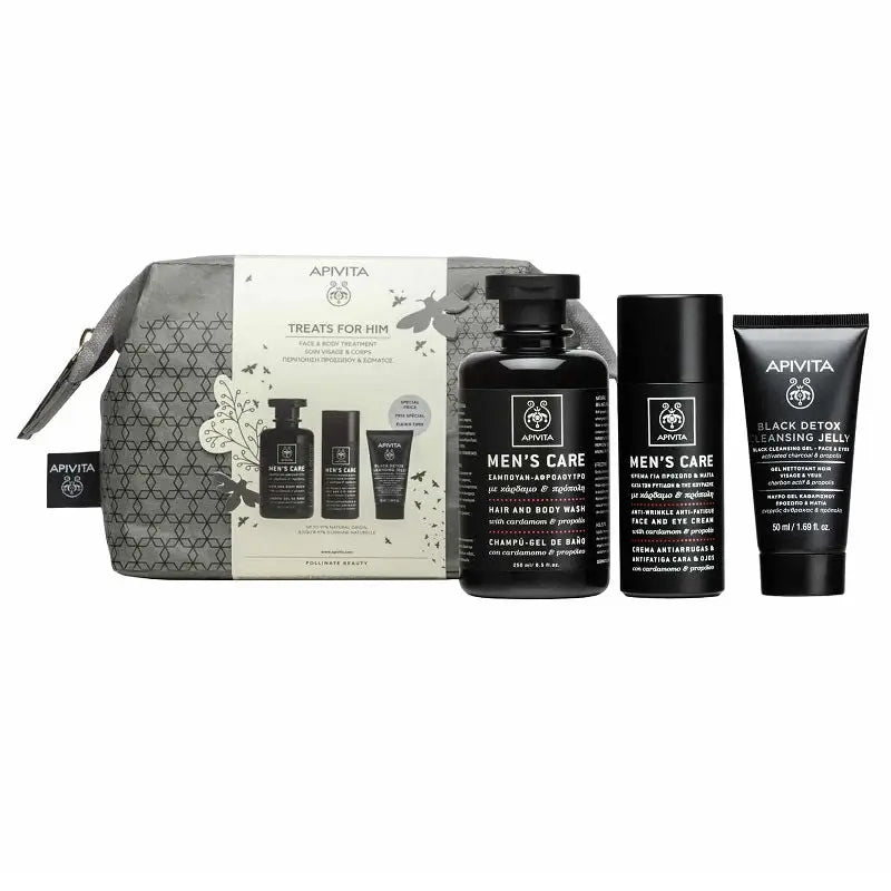 Apivita Men's Face and Body Care Set 3 Pieces Jag Couture London - New York