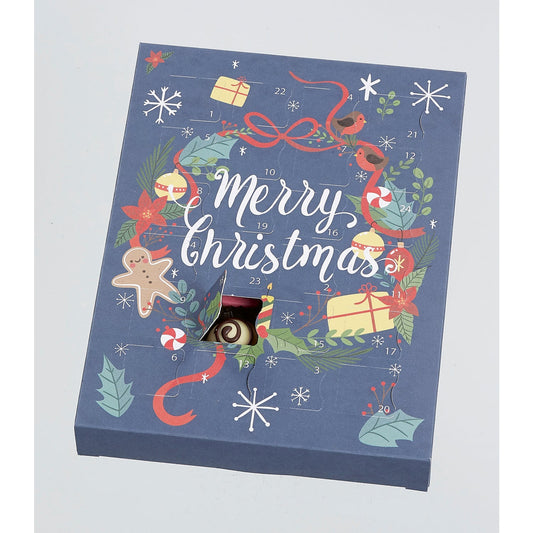 Wreath design empty advent calendar - 24 choc 192 x 32.5 x 252mm