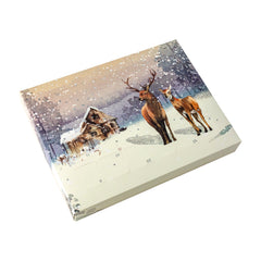 Deer snow scene empty advent calendar - 24 choc 192 x 32.5 x 252mm