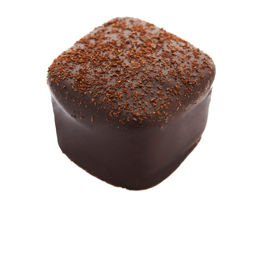 Ristretto - coffee mousse in dark chocolate hand decorated with grains of coffee 18.6g