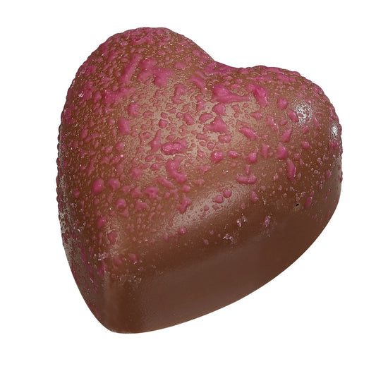 Rhubarb Heart - milk chocolate with a rhubarb filling and pink sparkle 12.5g