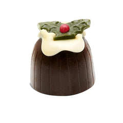 Jag Couture London - New York Christmas Pudding - domed dark chocolate rum truffle with a white chocolate and holly decoration 12g Approx 860g