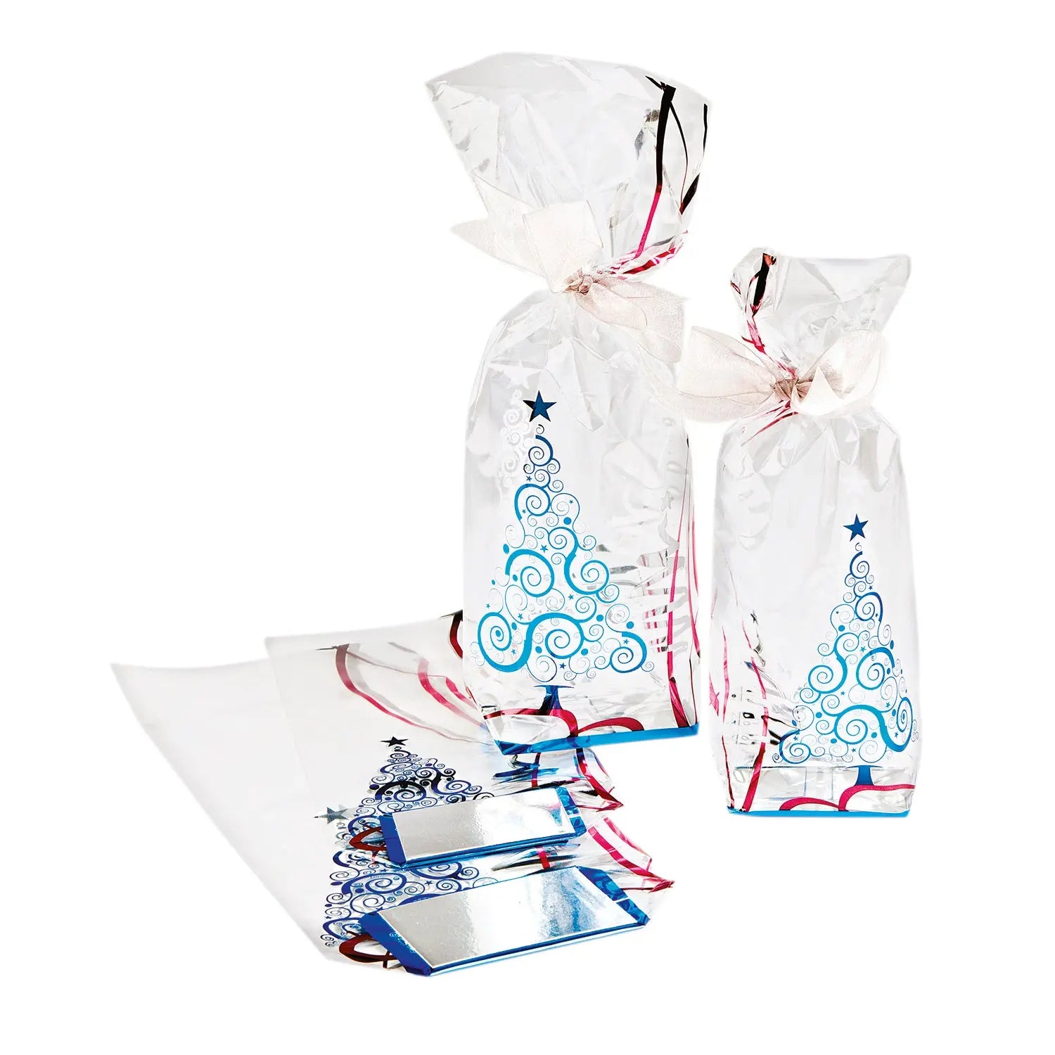 Jag Couture London - New York Christmas tree design cello bag 120 x 275mm