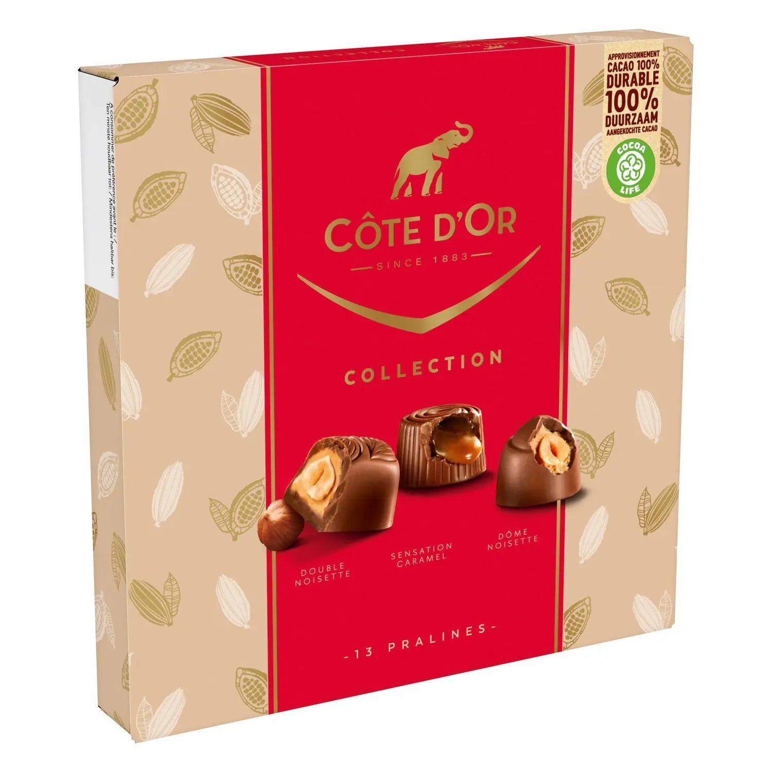 Cote d'Or Collection gift box of 13 chocolates - milk noisette, milk caramel, dark noisette Jag Couture London - New York