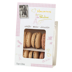 Mixed display of macarons - vanilla, chocolate and mocha - VAT FREE