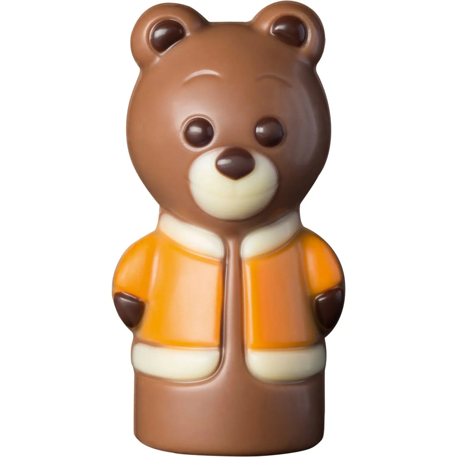 Jag Couture London - New York Decorated hollow milk chocolate Christmas figures in acetate round tube - 56mm