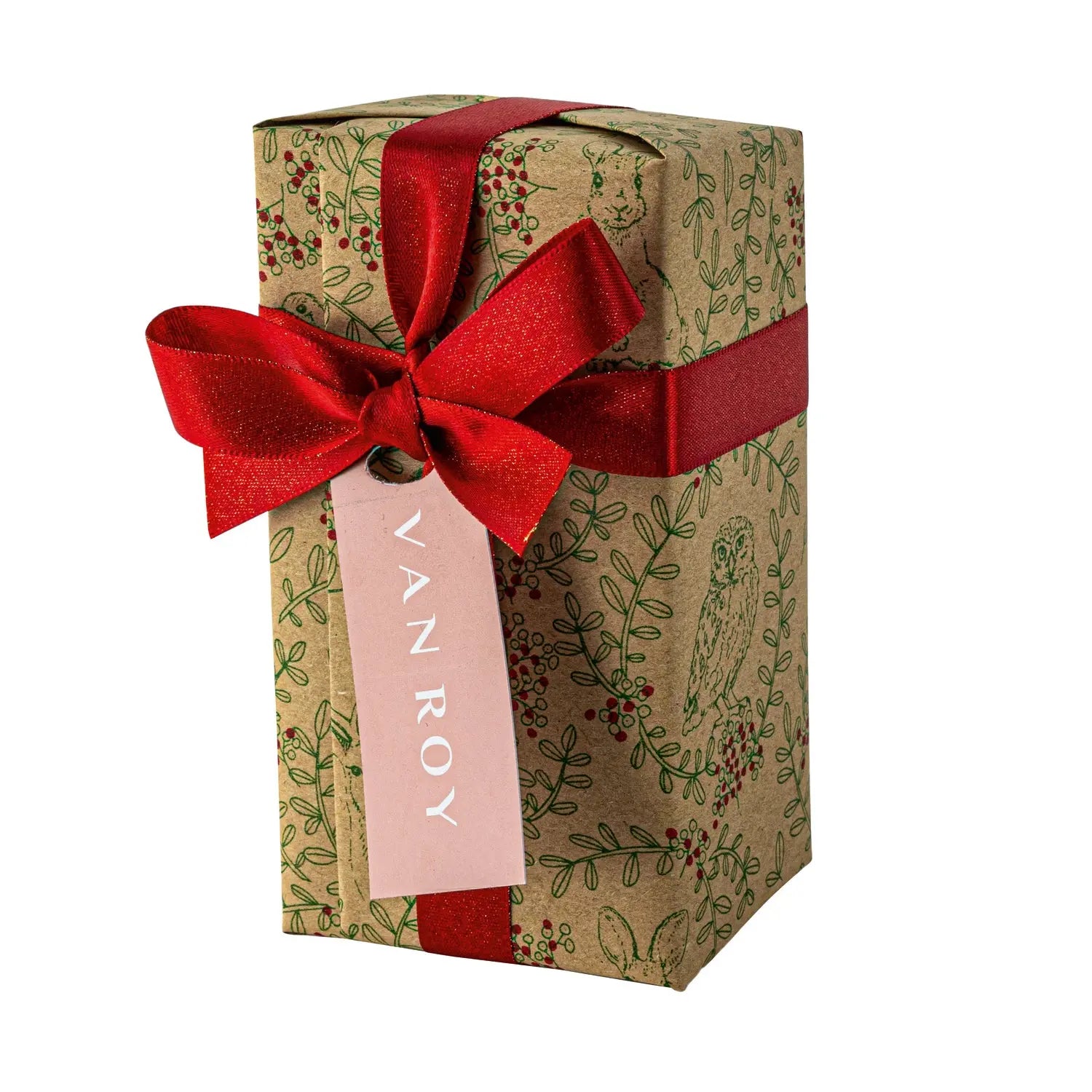 Deluxe Christmas ballotin of Belgian dark chocolates with menu tag Jag Couture London - New York