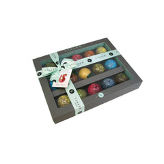 Deluxe gift box of 15 Picasso chocolates with menu tag Jag Couture London - New York