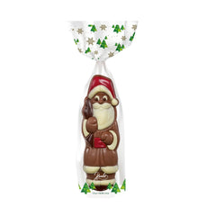 Jag Couture London - New York Display of hollow milk chocolate big Santa figure in cello bag - 19.5cm