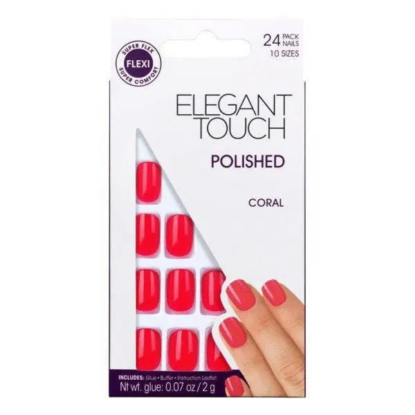 Jag Couture London - New York Elegant Touch Core Colour Nails With Glue Squoval Midnight Black 24 U
