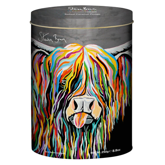 Steven Brown Senga McCoo salted caramel fudge in oval tin