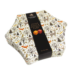 Christmas star tin of clotted cream and chocolate fudge