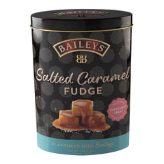 Baileys salted caramel flavoured luxury fudge in tin