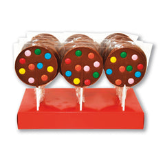 Milk chocolate lollipops with beans