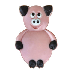 Porky the pig - decorated pink coloured solid white chocolate - appr 36pcs