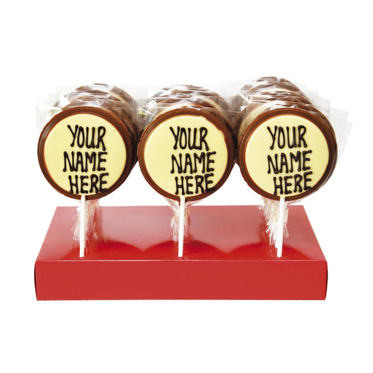 Personalised handmade chocolate lolly