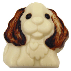 Charles the spaniel - decorated solid white chocolate - appr 46pcs
