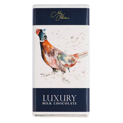 Meg Hawkins Pheasant design milk chocolate bar