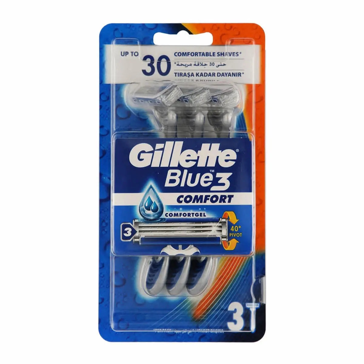Jag Couture London - New York Gillette Blue 2 Comfort Cuchillas De Afeitar 3un
