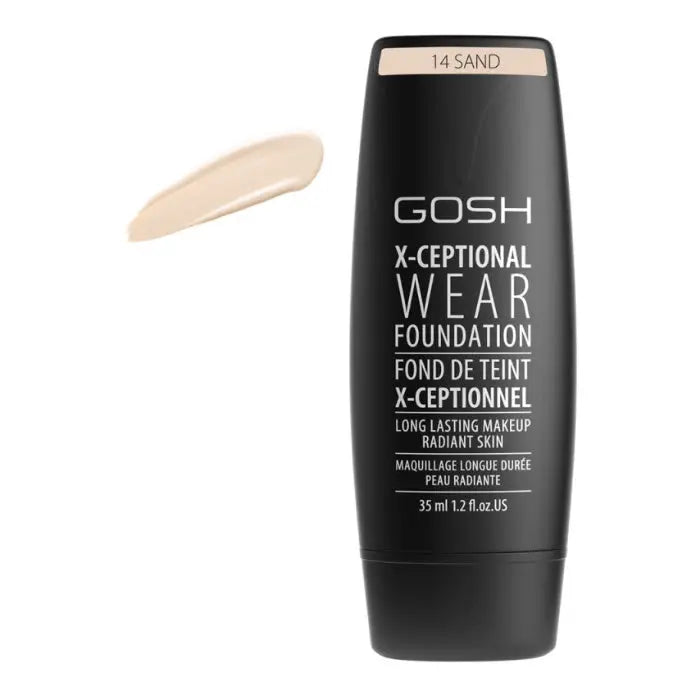 Gosh X-Ceptional Wear Foundation Long Lasting Makeup 14 Sand 35ml Jag Couture London - New York