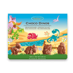 Excelcium solid milk chocolate dinosaur pieces in carton