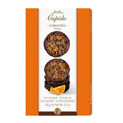 Cupido dark chocolate orange flavoured florentines