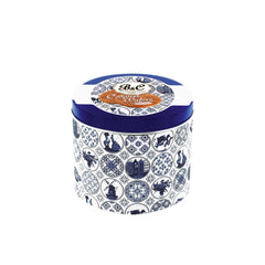 Blue and white tin of caramel wafers - VAT FREE