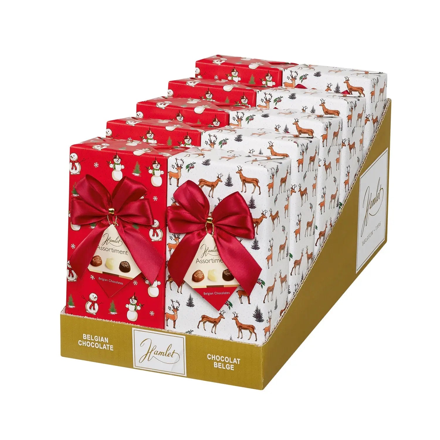 Hamlet Rudolph design wrapped ballotins of assorted Belgian chocolates - 2 designs Jag Couture London - New York