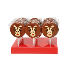 Jag Couture London - New York Hand decorated milk chocolate reindeer lollies