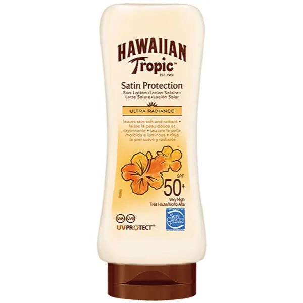 Hawaiian Tropic Satin Protection Ultra Radiance Sun Lotion Spf50 180ml - Jag Couture London - New York