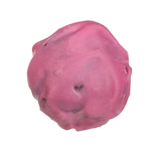 Pink gin truffle - gin ganache in dark chocolate enrobed in a pink coloured white chocolate 10.9g