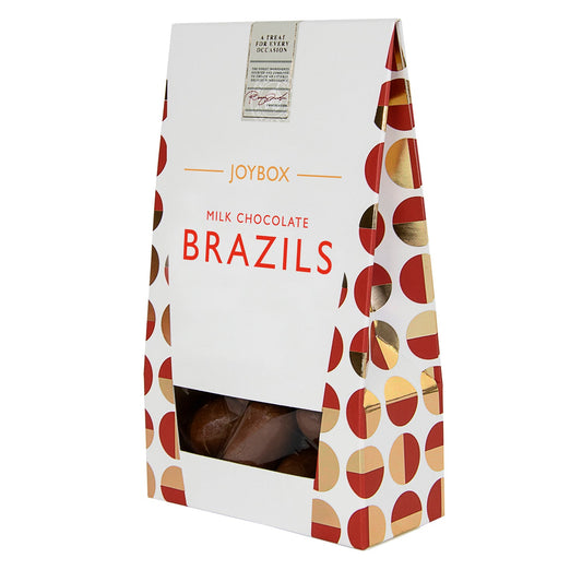 Joybox Brazil nuts coated in milk chocolate in carton