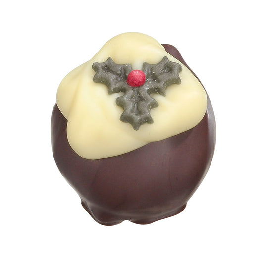 Christmas pudding - dark chocolate rum & raisin ganache centres enrobed in dark chocolate