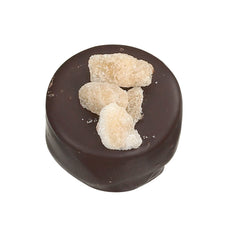 Dark ginger - dark chocolate with ginger ganache and crystallised ginger decoration 13.9g