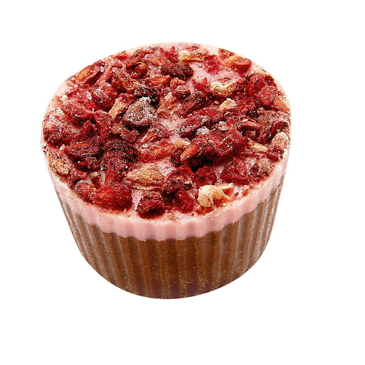 Raspberry Cup - white chocolate cup with freeze dried raspberry pieces 12g approx 860g