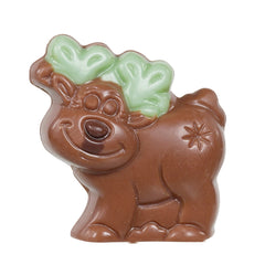 Milk chocolate decorated reindeer with hazelnut filling 13g